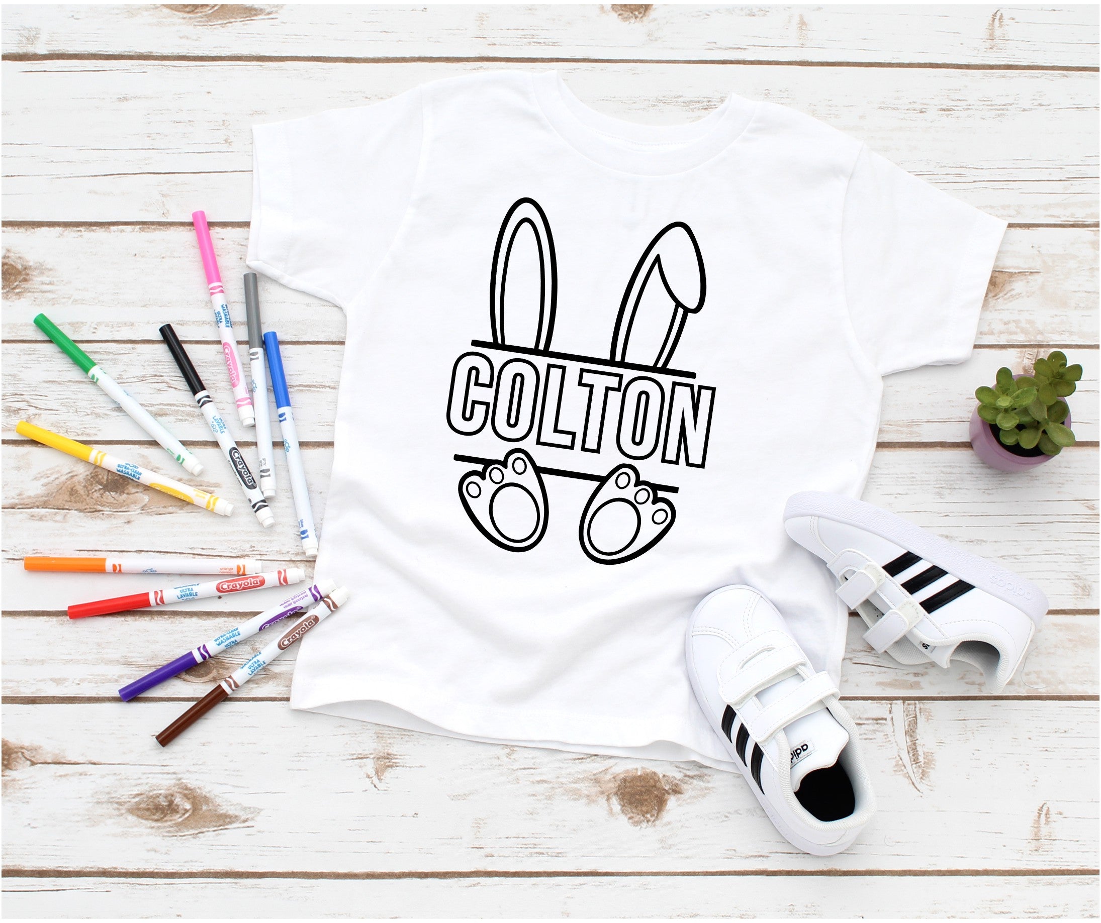 Coloring Shirt - Personalize Bunny