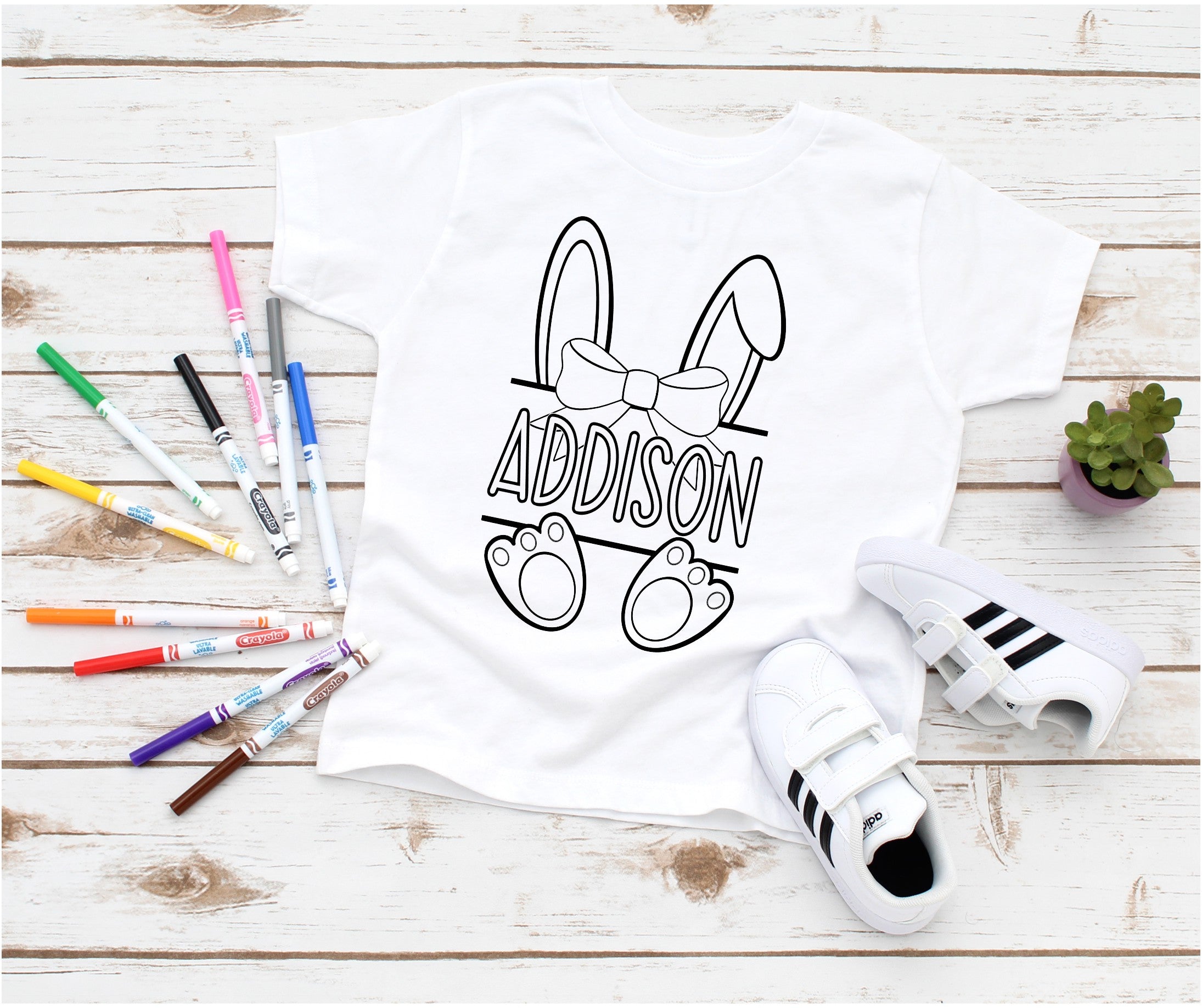 Coloring Shirt - Personalize Bunny
